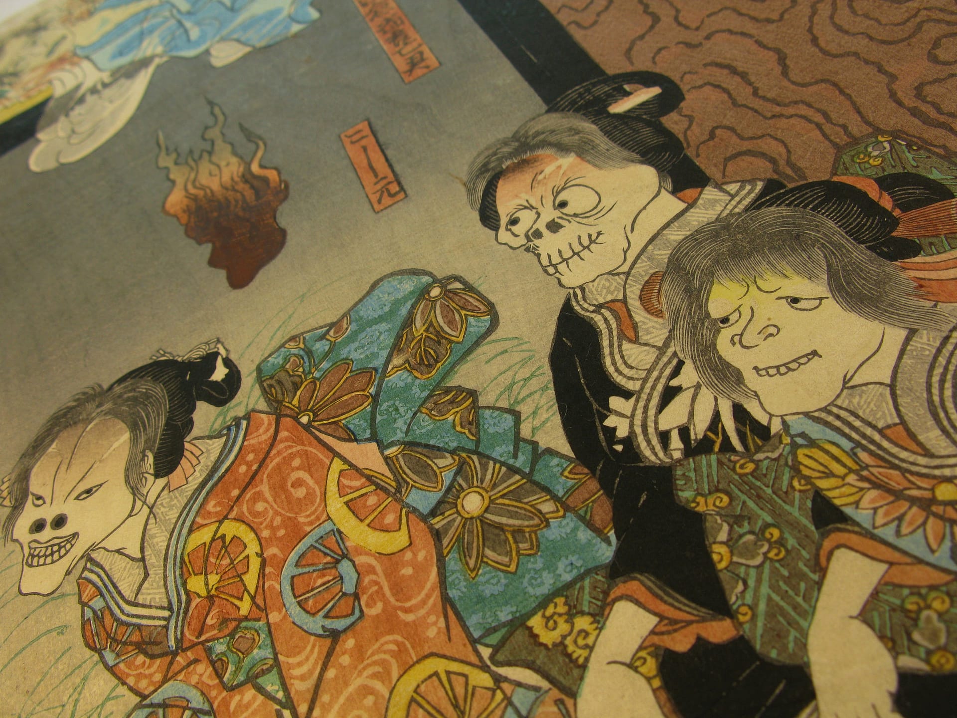 Kuniyoshi - woodblock print - Ghost of Asakura Togo - triptych - detail 5