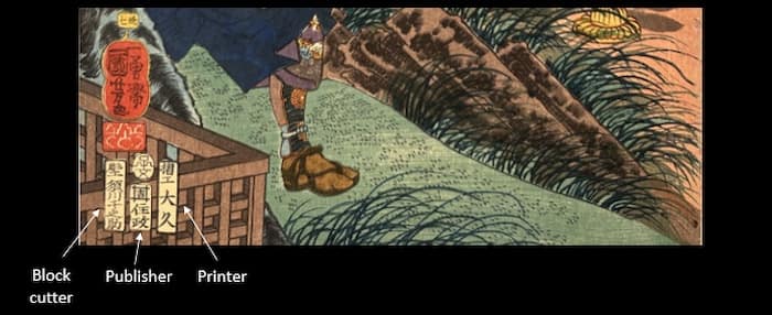 Kuniyoshi Kisokaido woodblock print detail