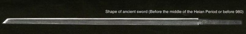 Japanese sword shape in ancient times